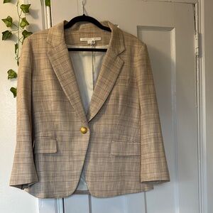 Veronica Beard Tan Plaid Blazer